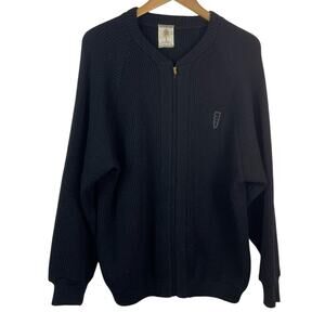 Vintage Wool Cardigann Sweater Black Penguin Seattle Knitt